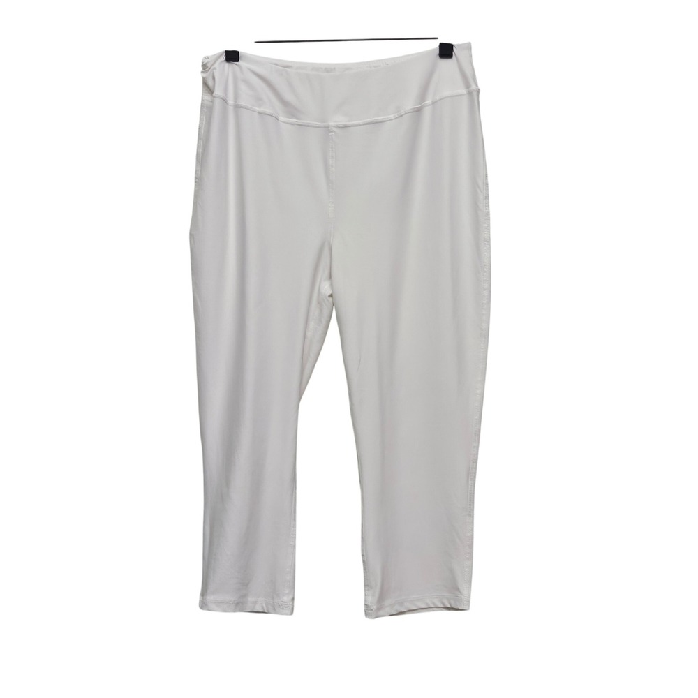 Masseys Leggings Womens Large White‎ Capri Cropped Stretch Activewear Yoga Pants